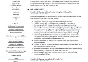 Volunteer with Adult with Mental Illness Resume Samples Mental Health Nurse Resume & Guide  20 Free Templates