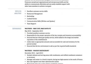 Waitress Job Description for Resume Samples Resume Job Description Waiter