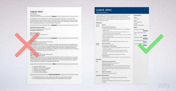 Waitress Resume with No Experience Sample Waitress Resume Examples, Skill List, and How-to Guide