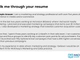 Walk Me Through Your Resume Sample A Complete Guide to Consulting First Round Interviews