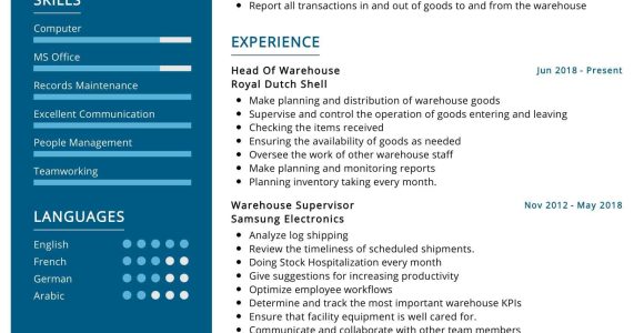 Warehouse Supervisor Job Description Sample Resume Warehouse Manager Resume Sample 2022 Writing Tips – Resumekraft