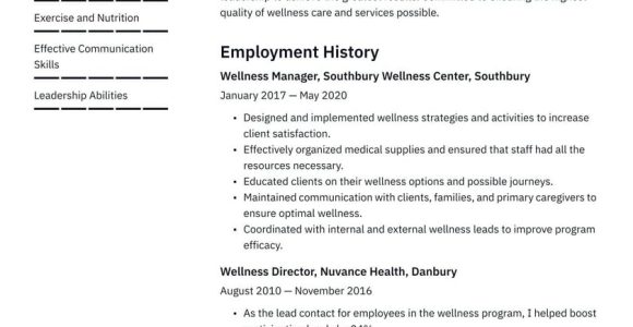 Water Well Office Supervisor Resume Sample Wellness Manager Resume Examples & Writing Tips 2022 (free Guide)