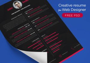 Web Design Resume Template Free Download Free Creative Resume for Web Designer Psd â Psdfreebies.com