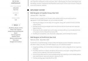 Web Designer Resume Sample for 1 Year Experience 19 Free Web Designer Resume Examples & Guide Pdf 2020