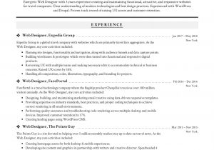 Web Designer Resume Sample for 1 Year Experience 19 Free Web Designer Resume Examples & Guide Pdf 2020
