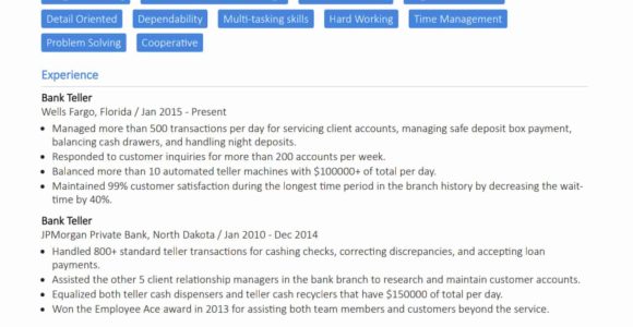 Wells Fargo Customer Service Resume Sample Bank Teller Resume Example [complete Writing Guide]