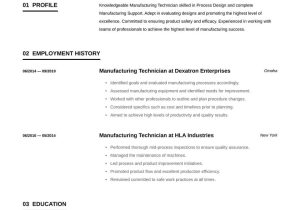 Wentry Level Resume Samples In Semiconductor Industry In Usa Manufacturing Technician Resume Examples & Writing Tips 2022 (free