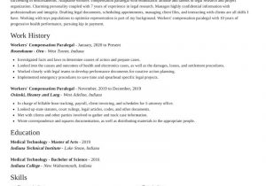Workers Compensation Legal assistant Resume Sample Workers’ Compensation Paralegal Resume Maker & Templates